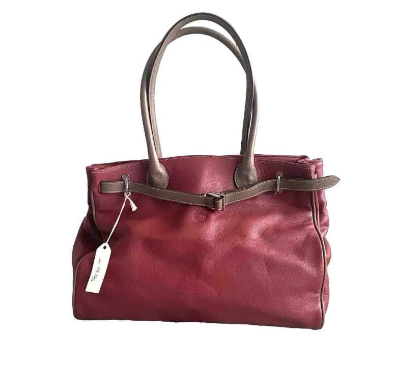 AALLARD MEGÈVE SHOPPING BAG BORDEAUX PELLE