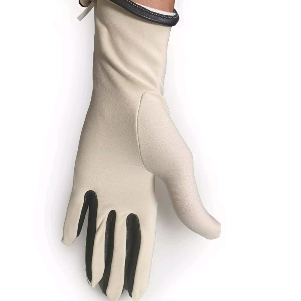 NANNINI GUANTI ELASTICIZZATI PANNA/ NERO