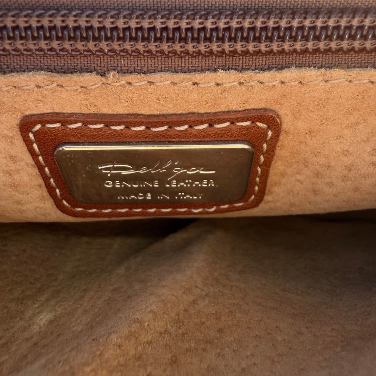 DELL'GA CARTELLA/BORSA PORTA DOCUMENTI SMALL PELLE MARRONE