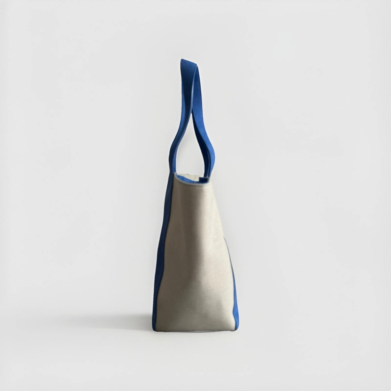 MUTH BAGS TOTE BAG ERA BORSA SHOPPING BAG ARTIGIANALE VERA PELLE SCAMOSCIATA BLU