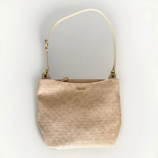 PIERO GUIDI SHOPPING BAG BORSA INTRECCIO BIANCO PANNA