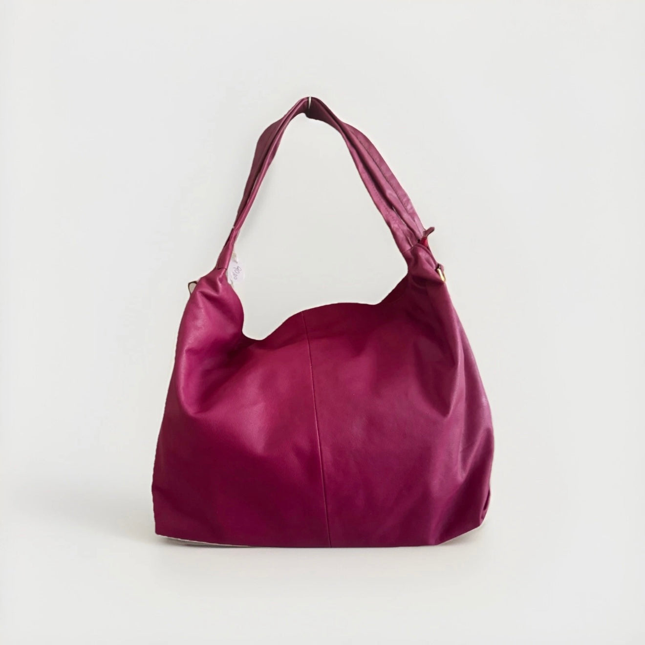 Borsa Sacca Artigianale in Vera pelle Fucsia