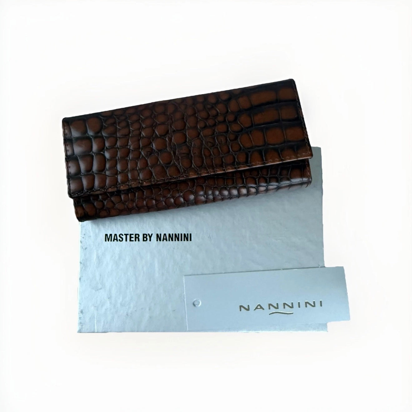 NANNINI PORTA CHIAVI DONNA IN PELLE STAMPA COCCO MARRONE