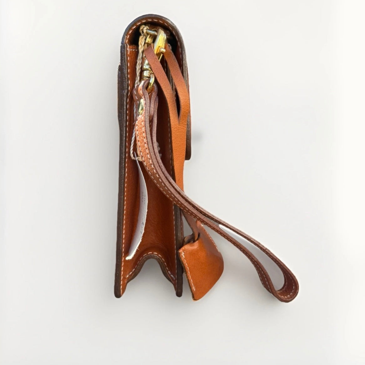 DELL'GA CARTELLA PICCOLA DA LAVORO ARTIGIANALE PELLE MARRONE