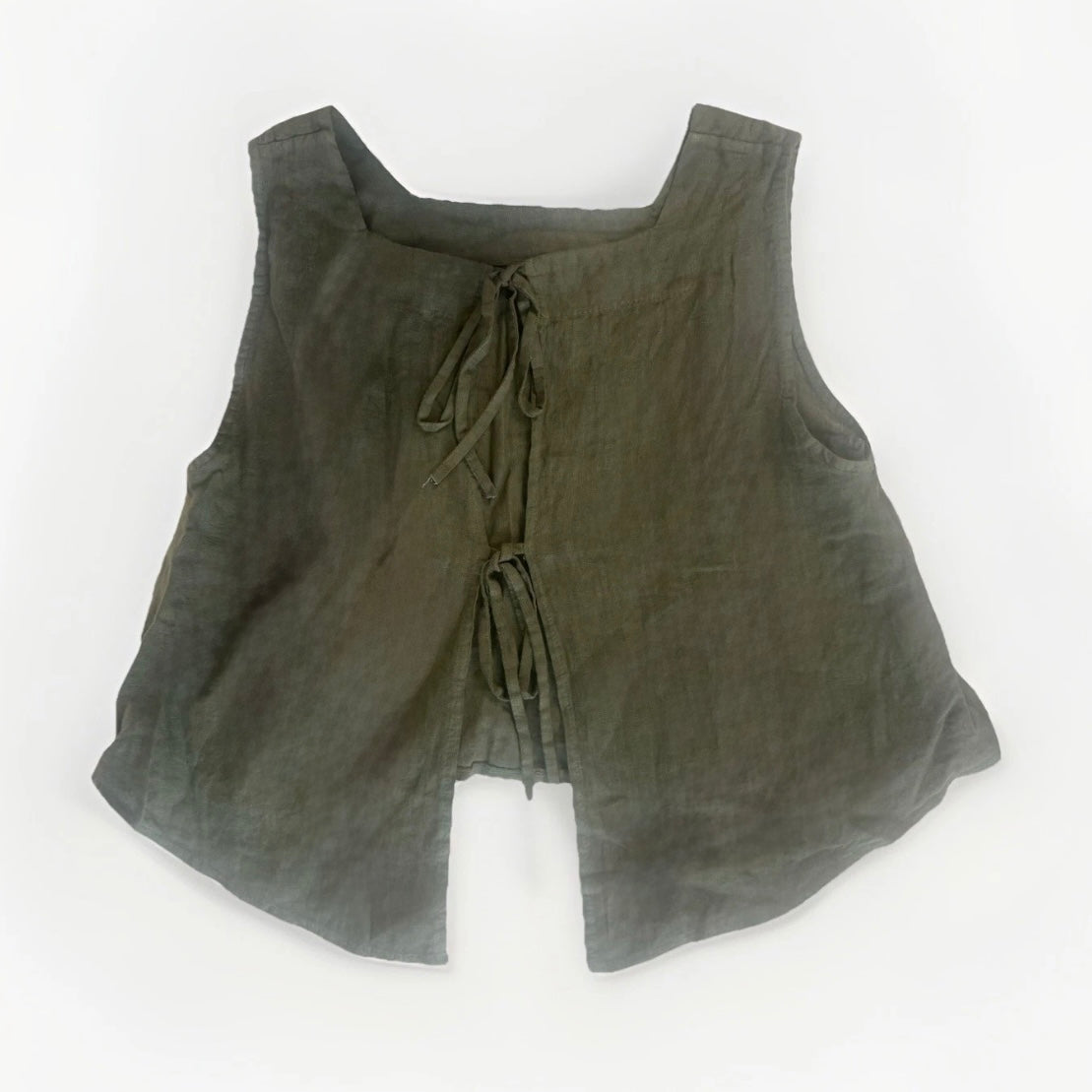 PEDRA NIGRA CANOTTA DONNA LINO VERDE OLIVA