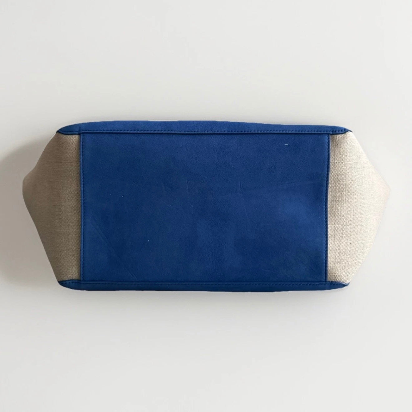 MUTH BAGS TOTE BAG ERA BORSA SHOPPING BAG ARTIGIANALE VERA PELLE SCAMOSCIATA BLU