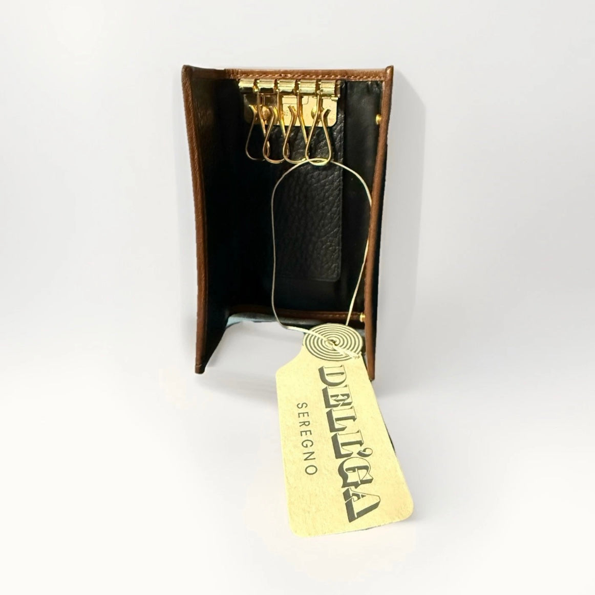 DELL’GA PORTACHIAVI PELLE NERO UNISEX