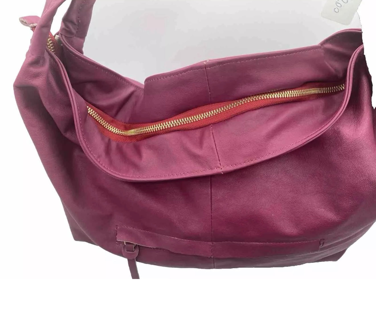 Borsa Sacca Artigianale in Vera pelle Fucsia