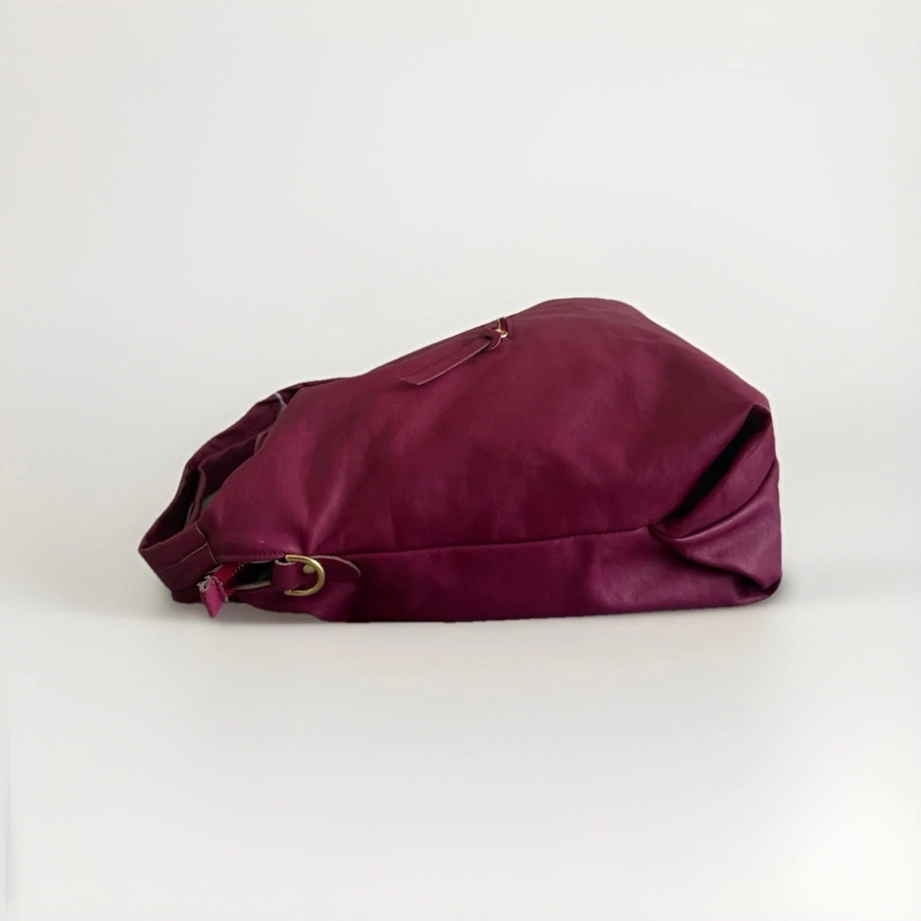 Borsa Sacca Artigianale in Vera pelle Fucsia