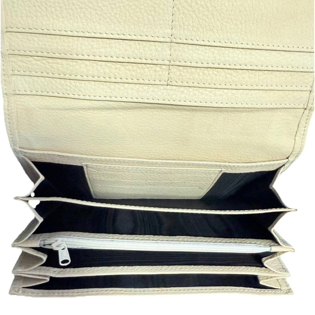 PORTAFOGLIO DONNA PELLE BIANCO PANNA