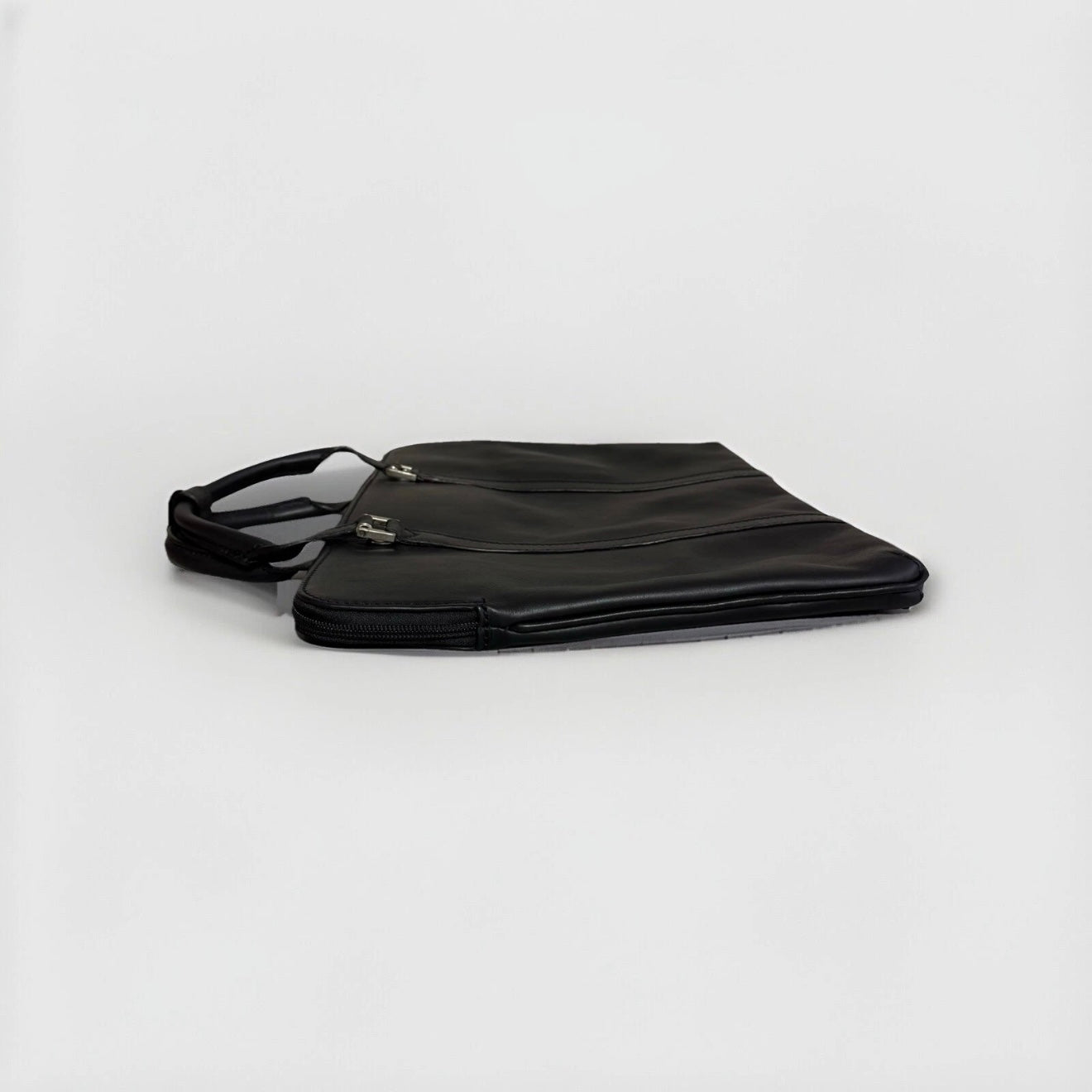 DELL'GA CARTELLA ARTIGIANALE PELLE NERA