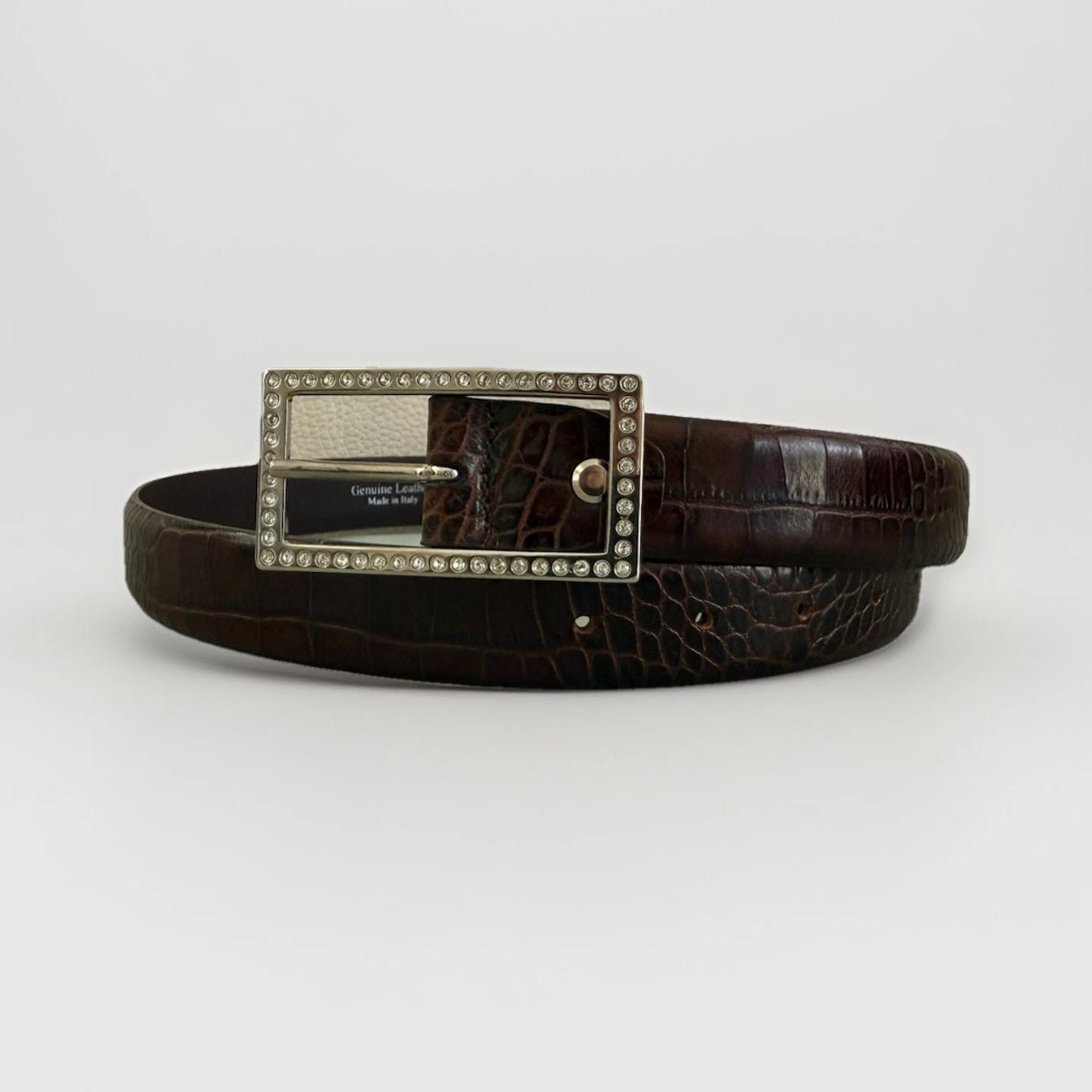 ANDERSON'S CINTURA IN PELLE STAMPA COCCO MARRONE