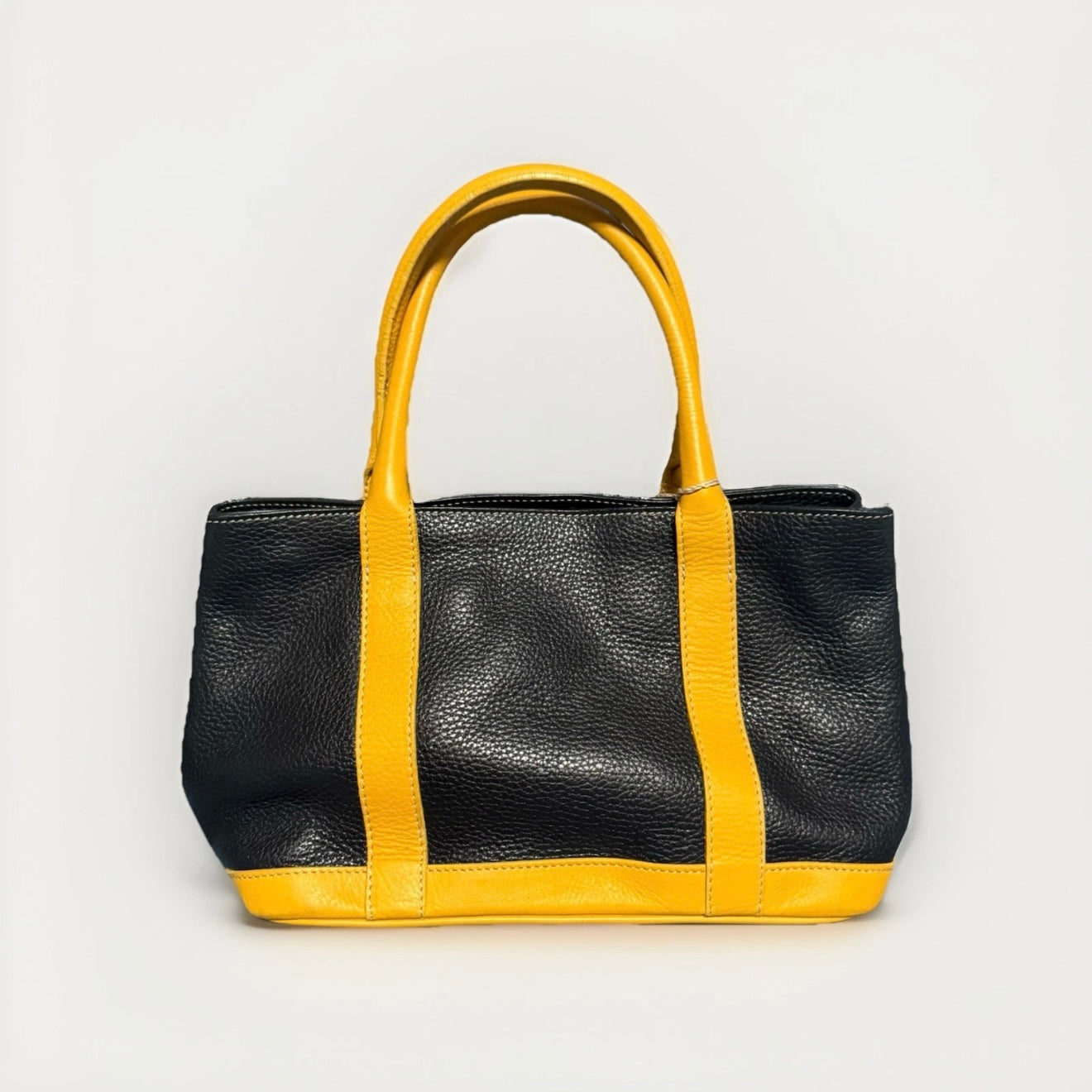 DELL’GA BORSA BICOLORE PELLE NERO GIALLO