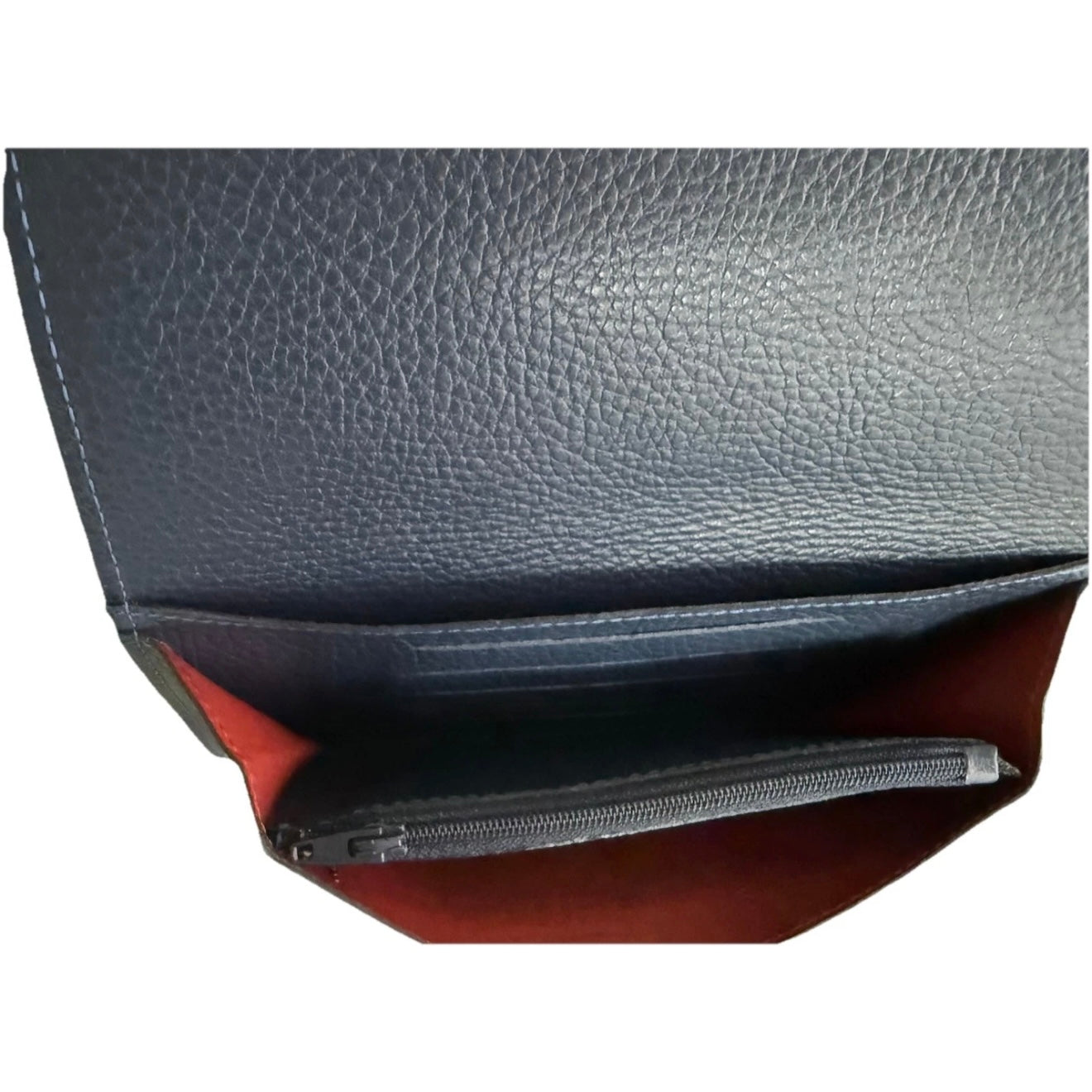 PORTAFOGLIO ARTIGIANALE DONNA PELLE BLU