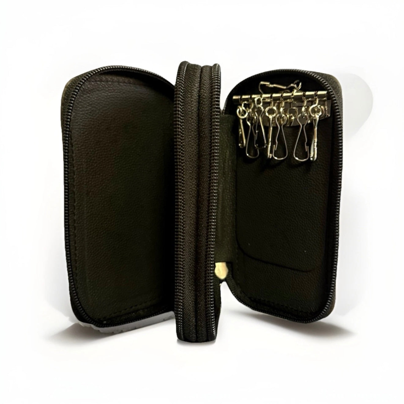 PORTACHIAVI DOPPIO ARTIGIANALE VERA PELLE MARRONE