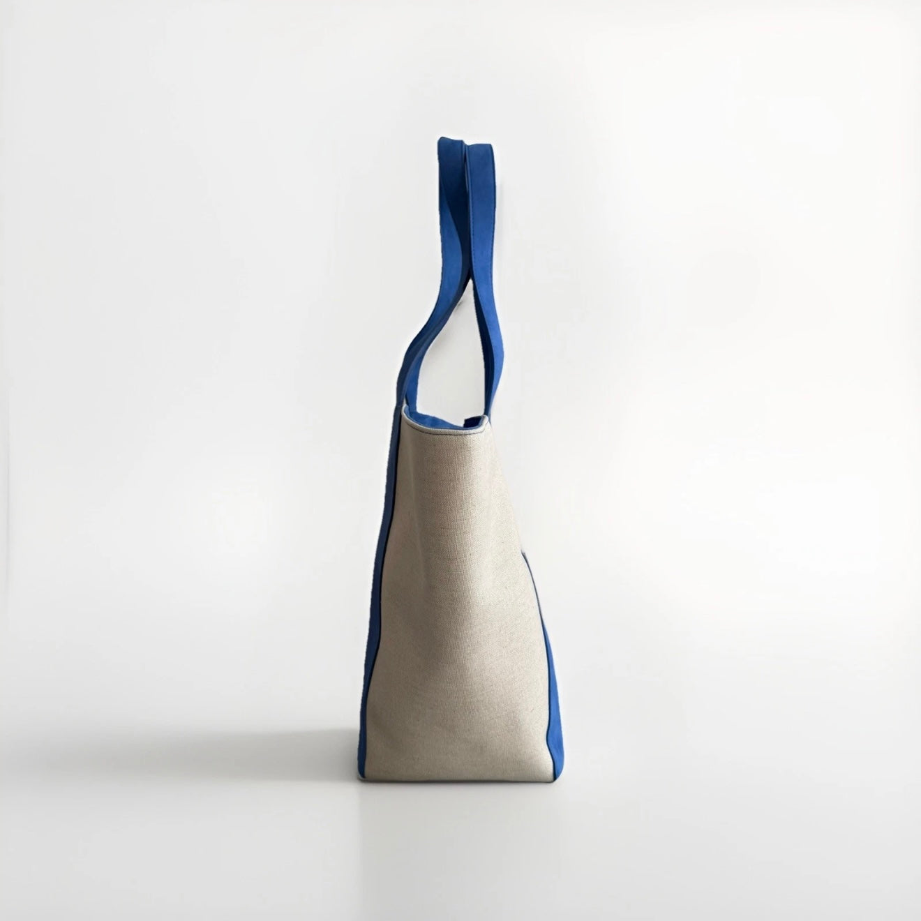 MUTH BAGS TOTE BAG ERA BORSA SHOPPING BAG ARTIGIANALE VERA PELLE SCAMOSCIATA BLU