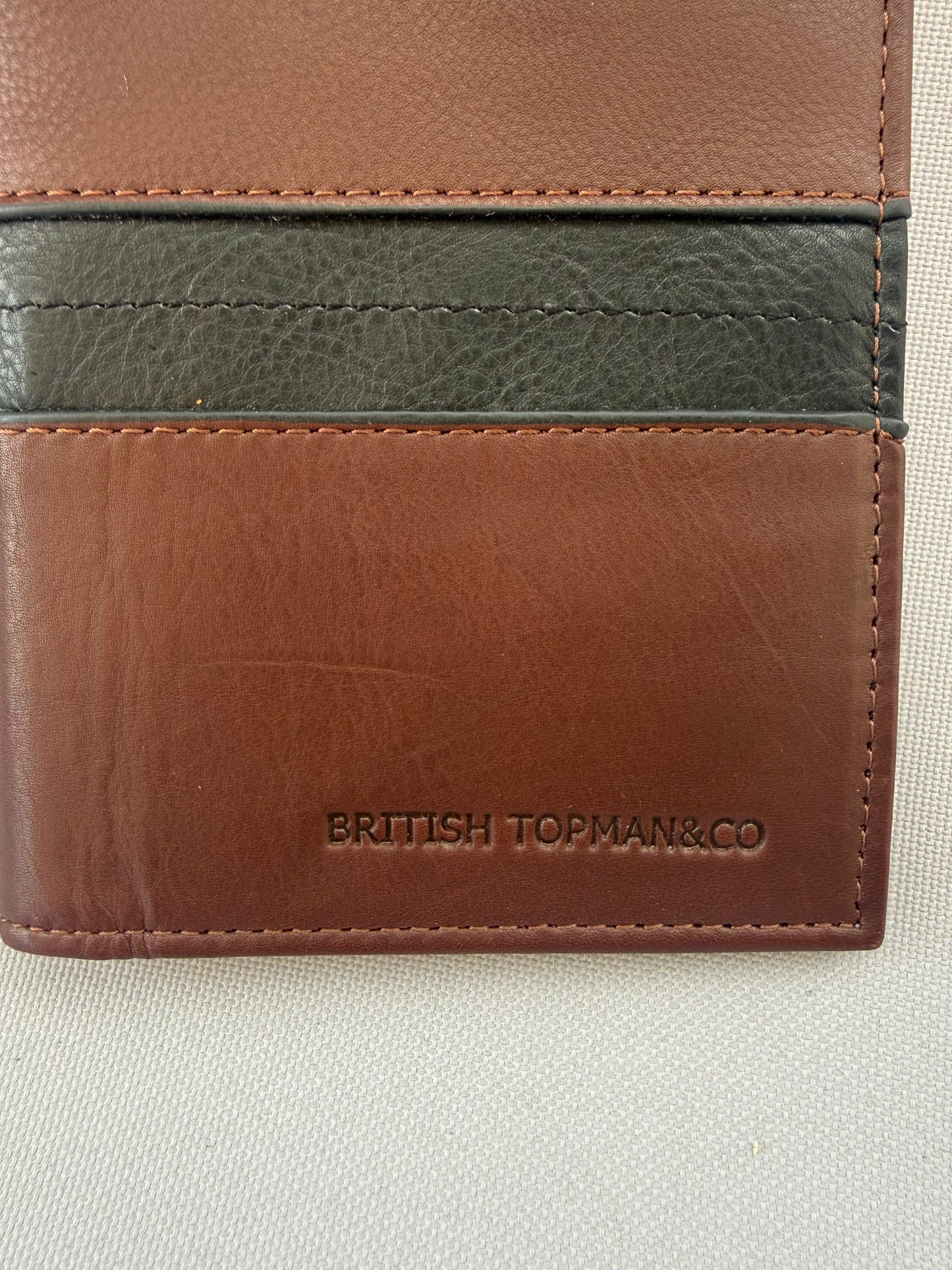 BRITISH TOPMAN&CO PORTAFOGLIO UOMO IN PELLE VITELLO MARRONE