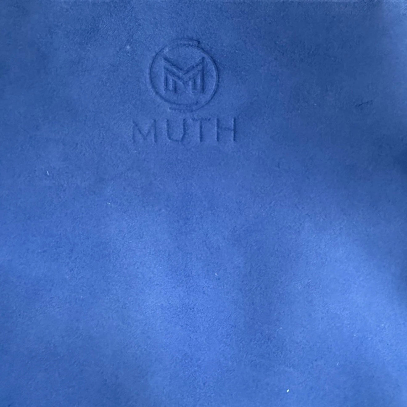 MUTH BAGS TOTE BAG ERA BORSA SHOPPING BAG ARTIGIANALE VERA PELLE SCAMOSCIATA BLU