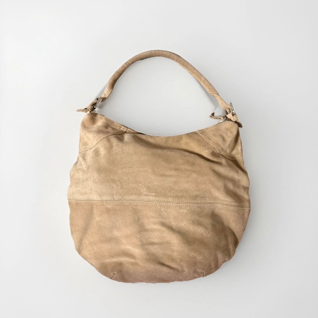 BORSA SHOPPING ARTIGIANALE VERA PELLE SCAMOSCIATA BEIGE