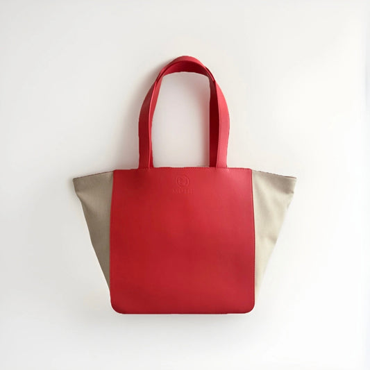 MUTH BAGS TOTE BAG ERA BORSA SHOPPING BAG ARTIGIANALE VERA PELLE CORALLO