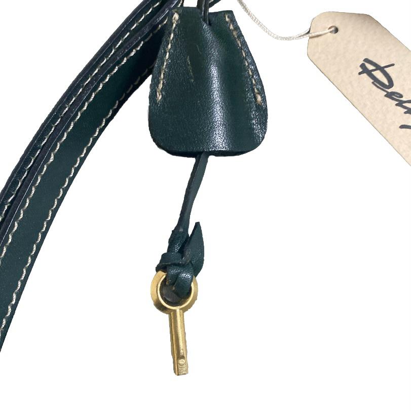 DELL'GA CARTELLA LAVORO ARTIGIANALE PELLE VERDE