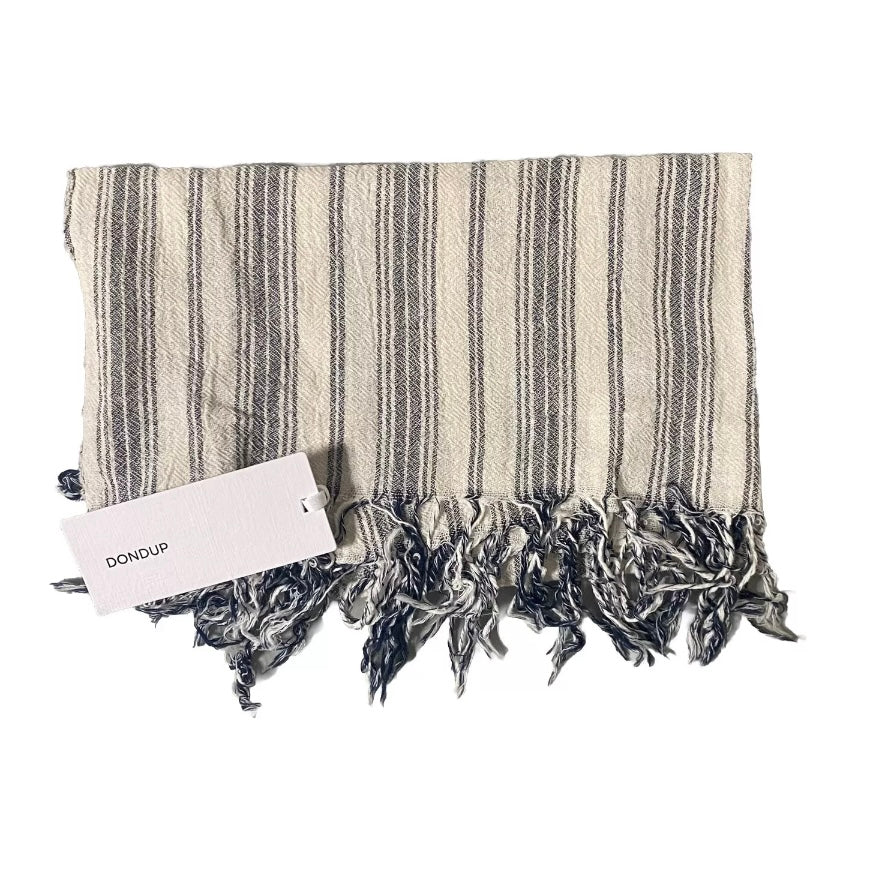 DONDUP SCIARPA COTONE BIANCO GRIGIO UNISEX