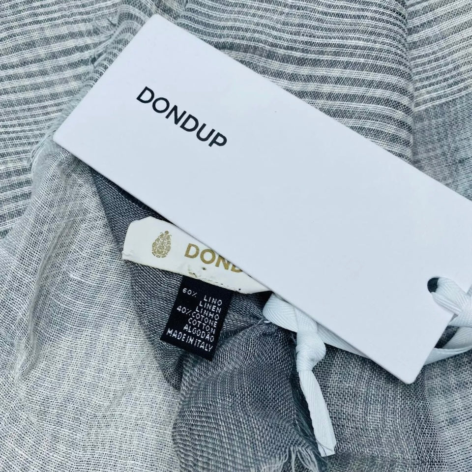 DONDUP SCIARPA GRIGIA SCOZZESE MISTO LINO UNISEX