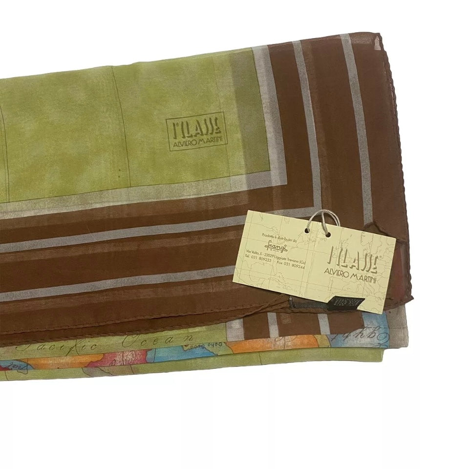 ALVIERO MARTINI 1^ CLASSE FOULARD SETA GEO VERDE