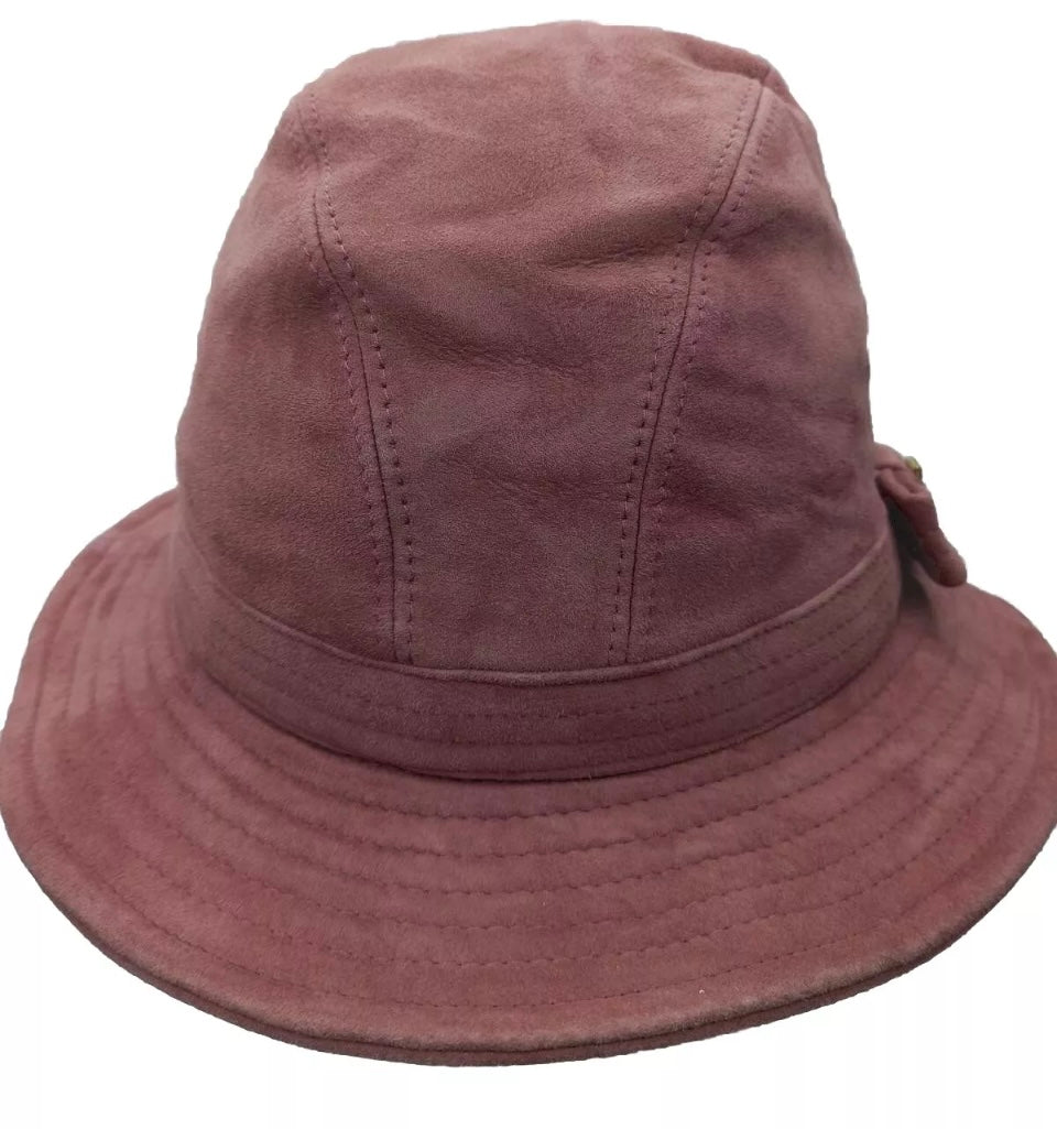 Blumarine Cappello in Pelle Scamosciata Rosa