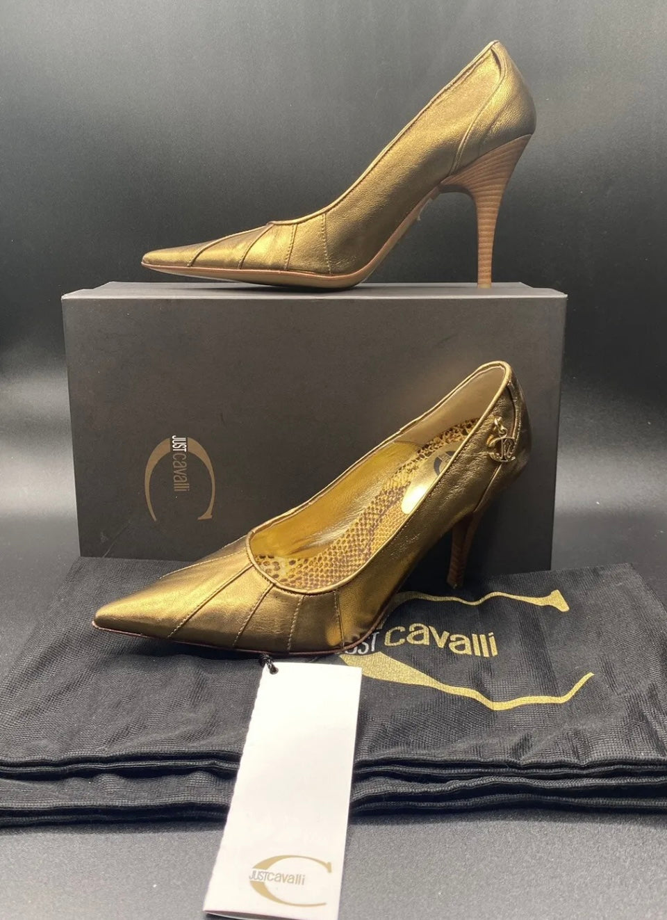 Just Cavalli Decollete Pelle Oro