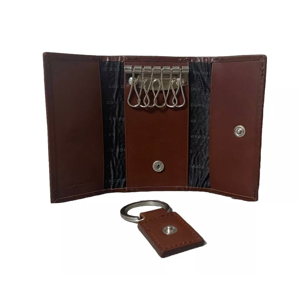 LES COPAINS PORTACHIAVI PELLE MARRONE UNISEX