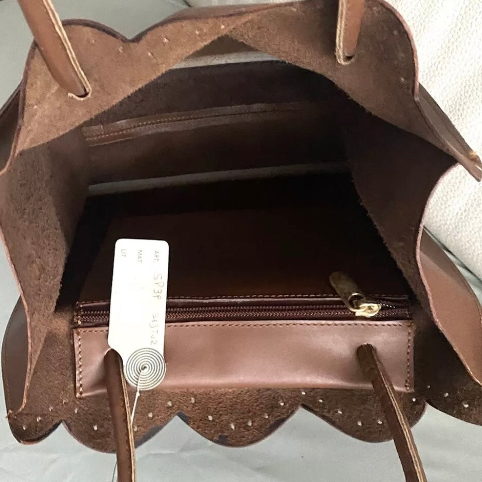 BORSA ARTIGIANALE MARRONE IN PELLE