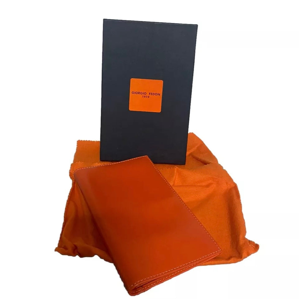 GIORGIO FEDON PORTAFOGLIO/PORTA DOCUMENTI VERA PELLE ARANCIONE