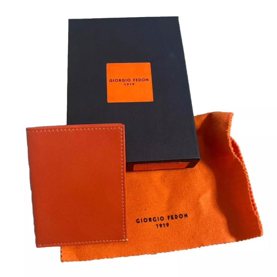 GIORGIO FEDON PORTA DOCUMENTI VERA PELLE ARANCIONE