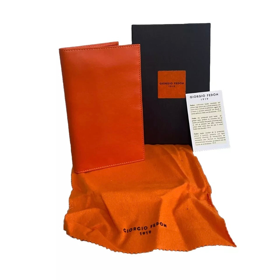 GIORGIO FEDON PORTA DOCUMENTI VERA PELLE ARANCIONE