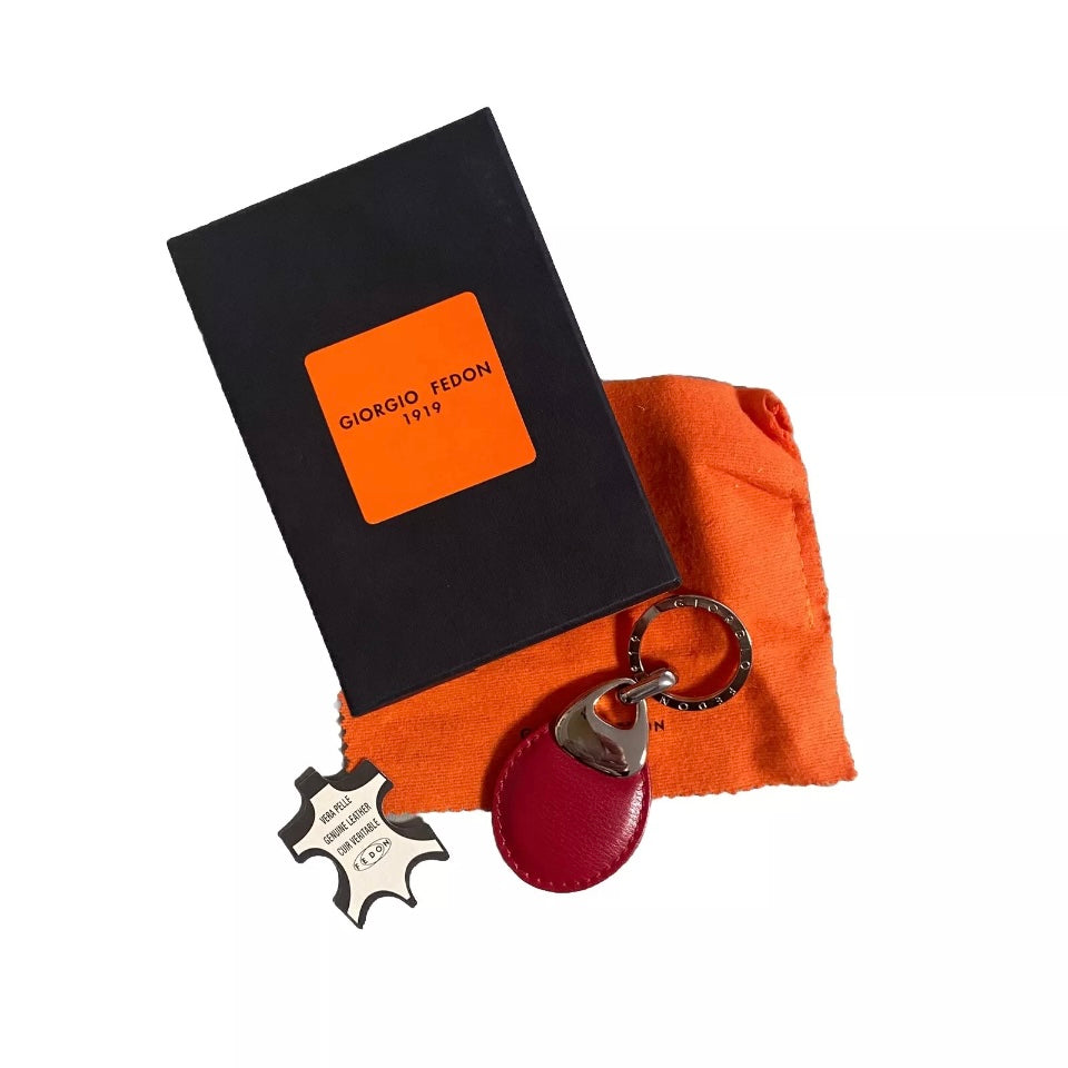 GIORGIO FEDON 1919 PORTACHIAVI IN PELLE NAPPA ROSSO