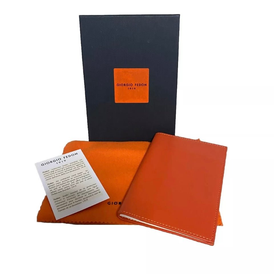 GIORGIO FEDON PORTA DOCUMENTI VERA PELLE ARANCIONE