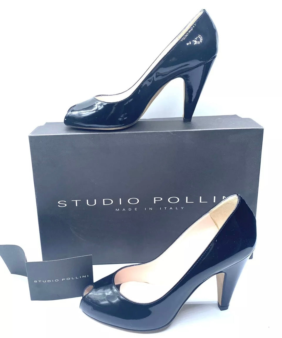 STUDIO POLLINI DÉCOLLETÉ VERNICE NERO