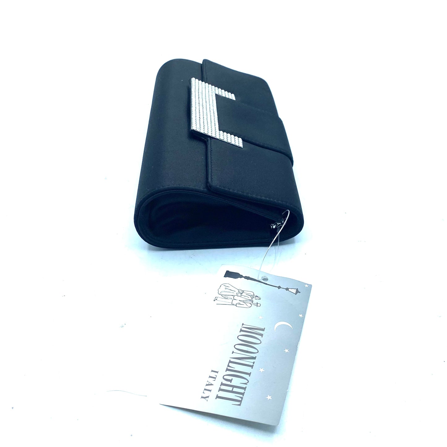 Moonlight Pochette raso Nero Con Strass