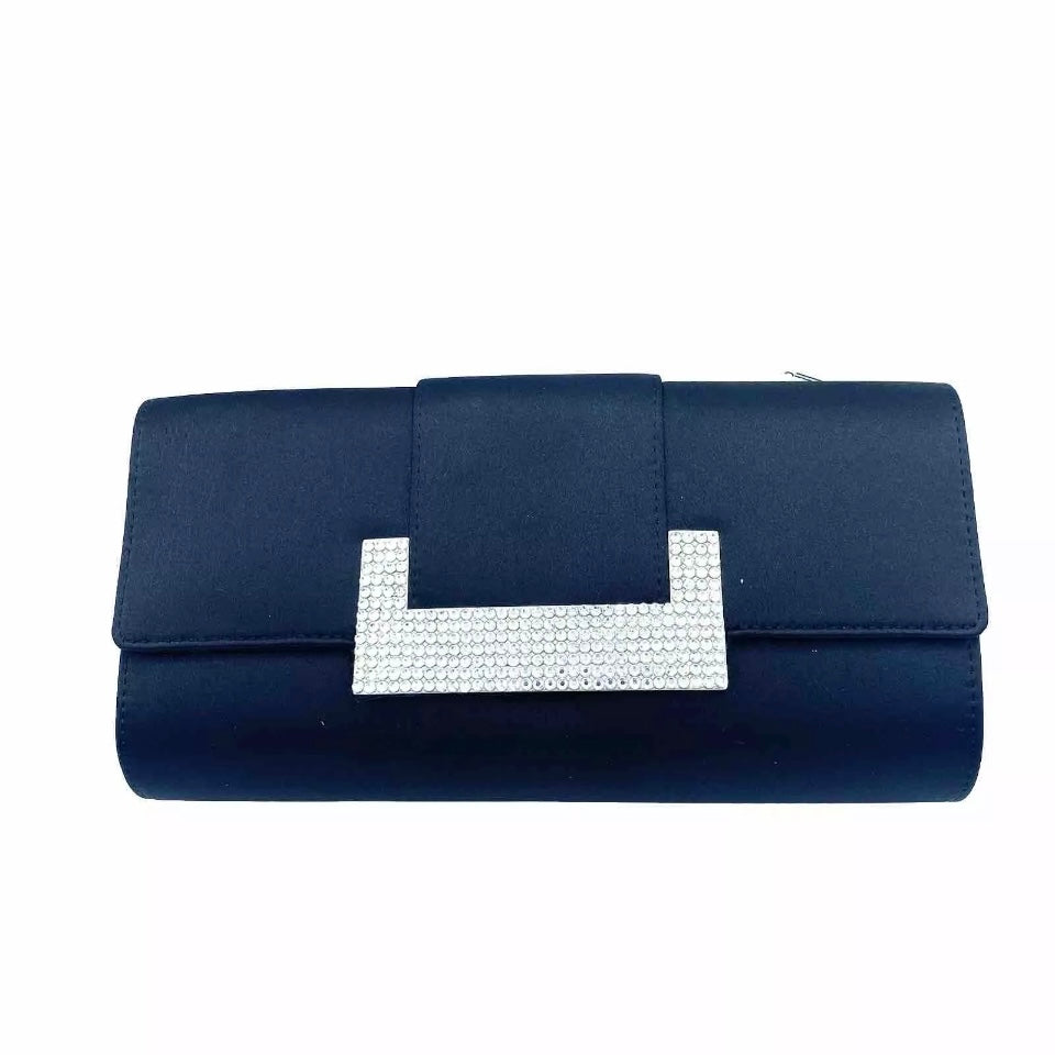 Moonlight Pochette raso Nero Con Strass