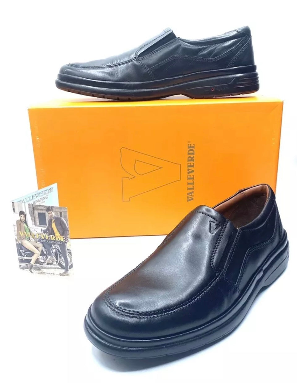 VALLEVERDE MOCASSINI IN PELLE NERO SHOCK ABSORBER