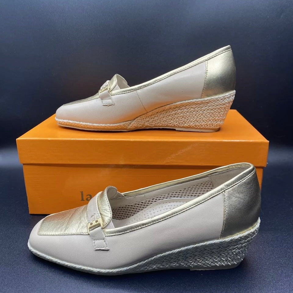 VALLEVERDE MOCASSINI IN PELLE MARRONI PLATINO/BEIGE