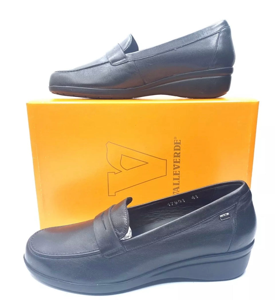 VALLEVERDE MOCASSINI IN PELLE NERO DONNA