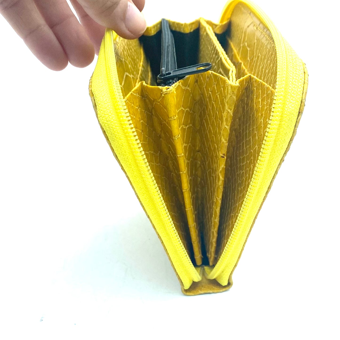 Portafoglio Artigianale Vera Pelle Giallo