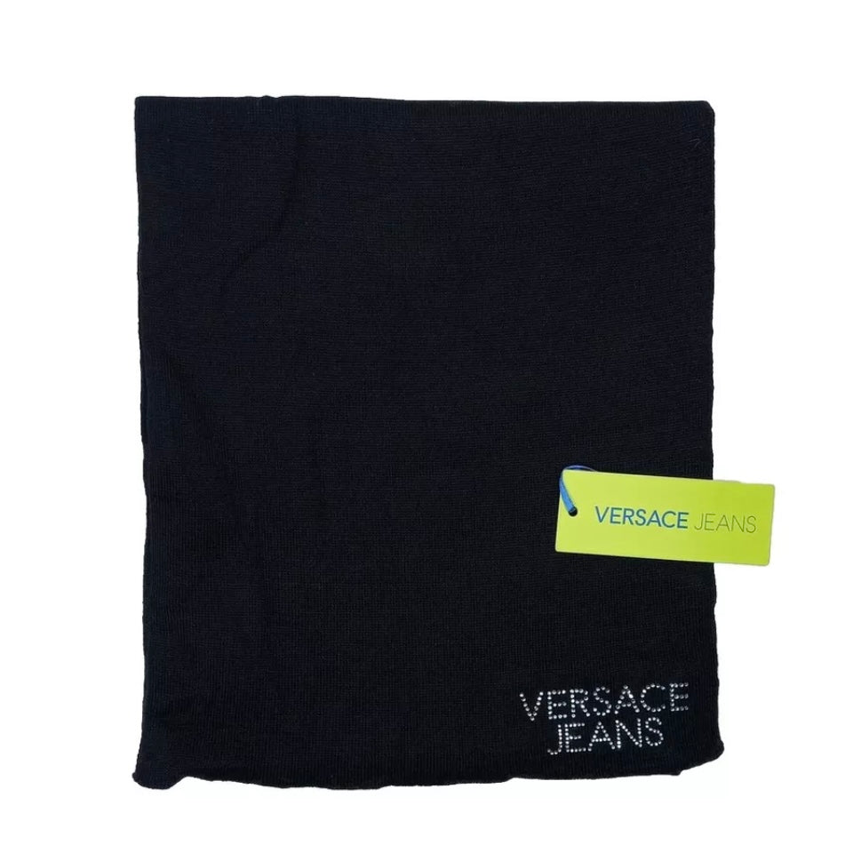 VERSACE JEANS SCIARPA MISTO LANA NERO