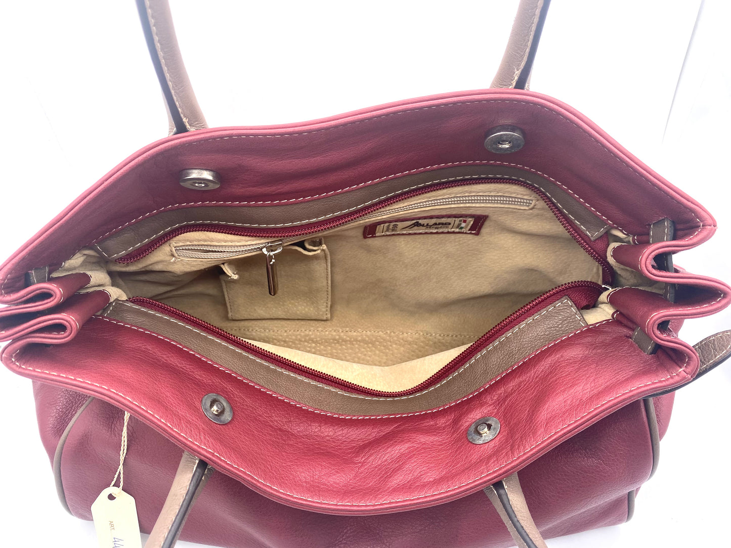 AALLARD MEGÈVE SHOPPING BAG BORDEAUX PELLE