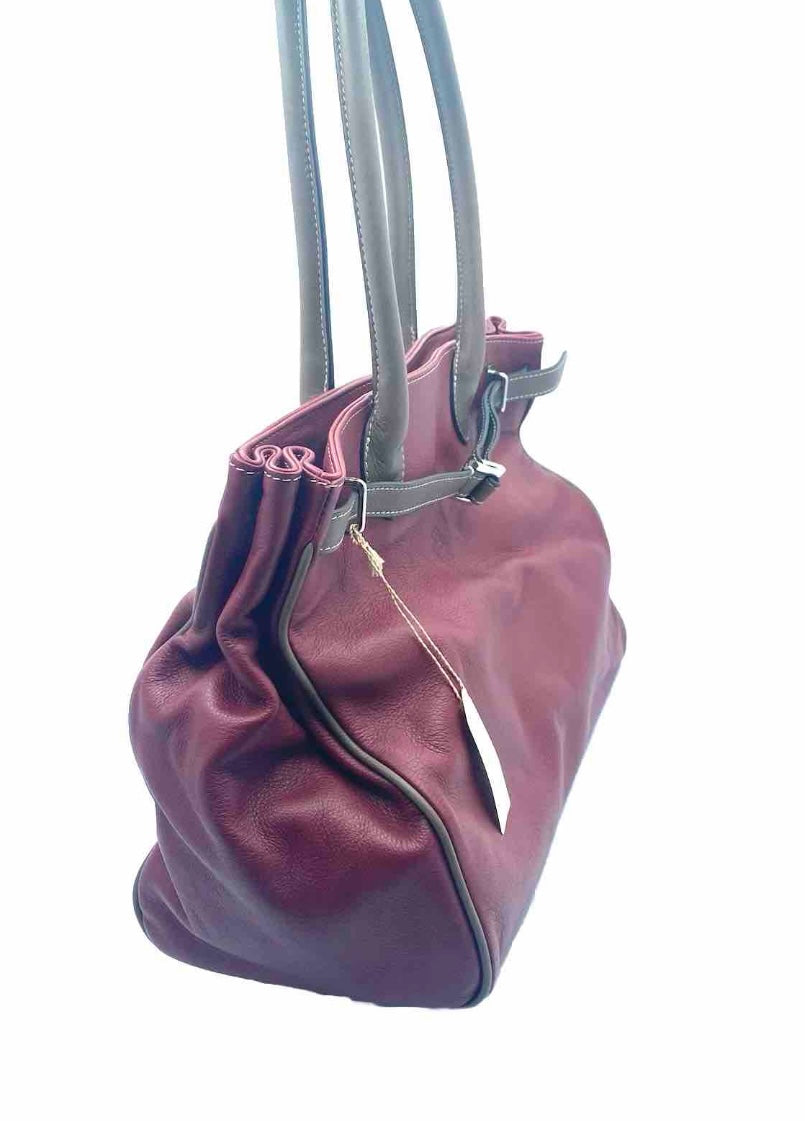 AALLARD MEGÈVE SHOPPING BAG BORDEAUX PELLE