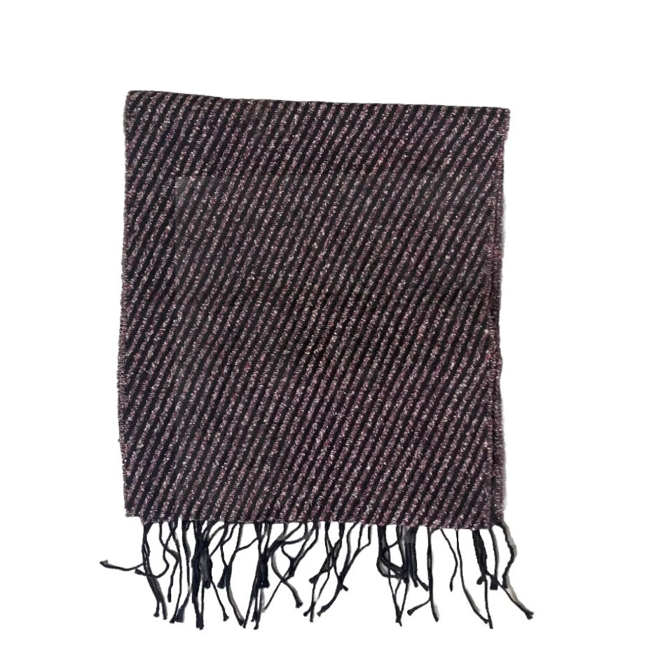 JC DE CASTELBAJAC SCIARPA A RIGHE UOMO MISTO LANA VIOLA NERO