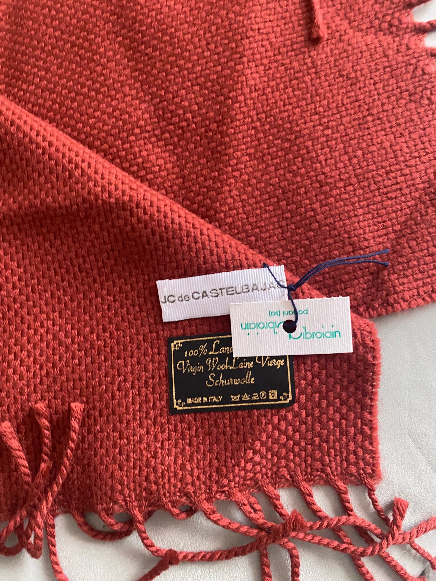 JC DE CASTELBAJAC SCIARPA ROSSO MATTONE LANA UNISEX