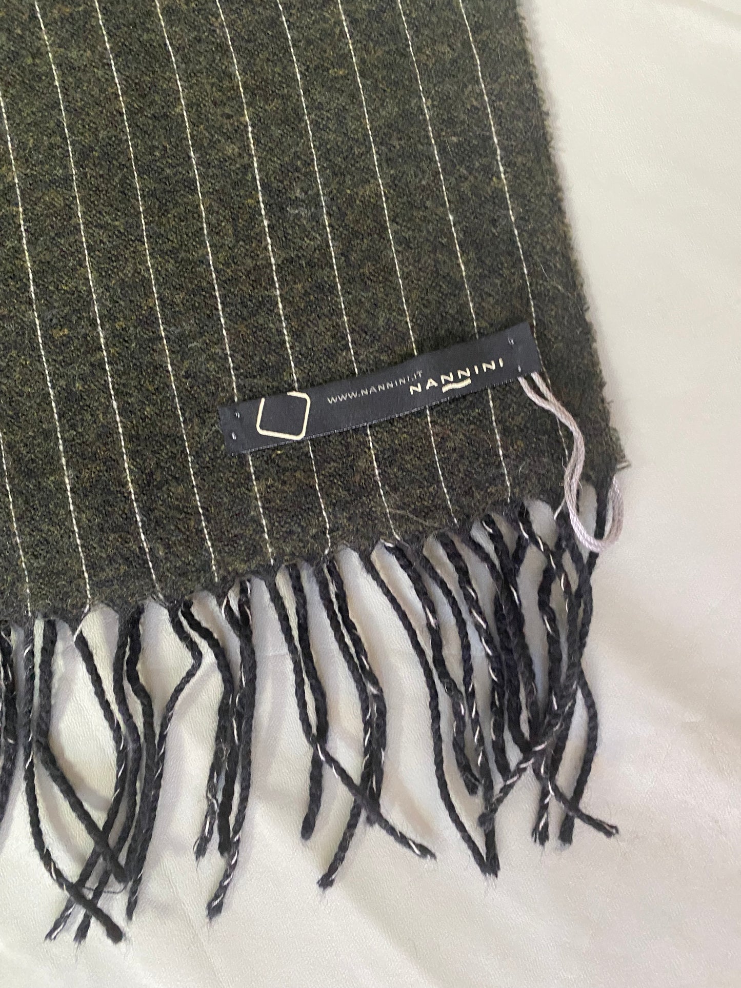 NANNINI SCIARPA LANA GESSATO VERDE BOSCO UNISEX